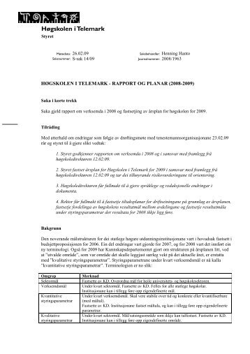 Saksforelegg Ssak 1409 HiT - Rapport og planar 2008-2009.pdf