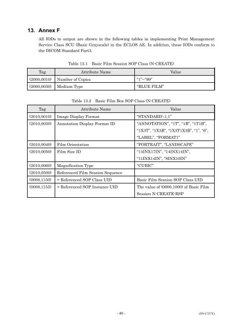 DICOM Conformance Statement