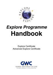 The Explore Programme Handbook - George Whitefield College