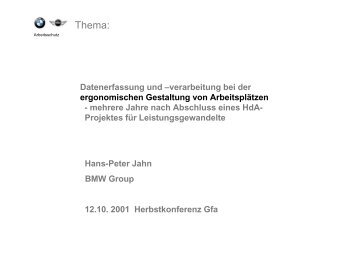 Thema: - Herbstkonferenz 2001