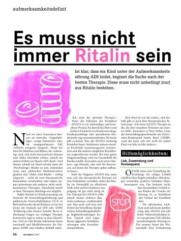 Es muss nicht immer Ritalin sein - Hans Guck-in-die-Luft