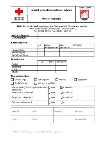 Ärztlicher Fragebogen