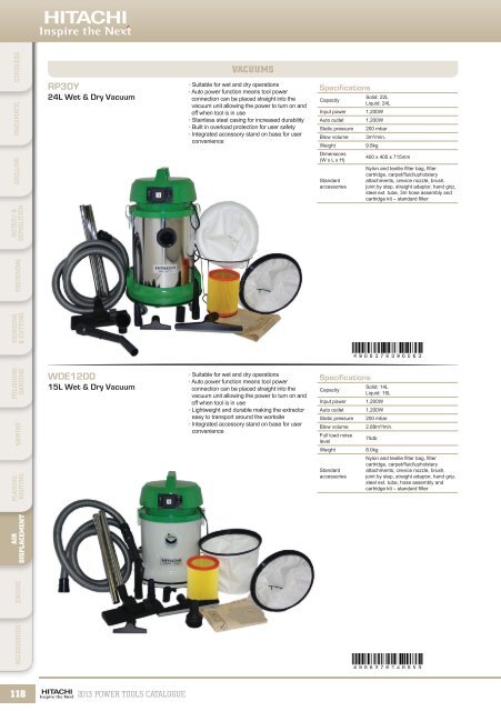 Click Here to view Hitachi's Air Displacement Catalogue