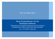 Neue Kooperationen mit der Marktplatz-Methode - Gute Geschäfte