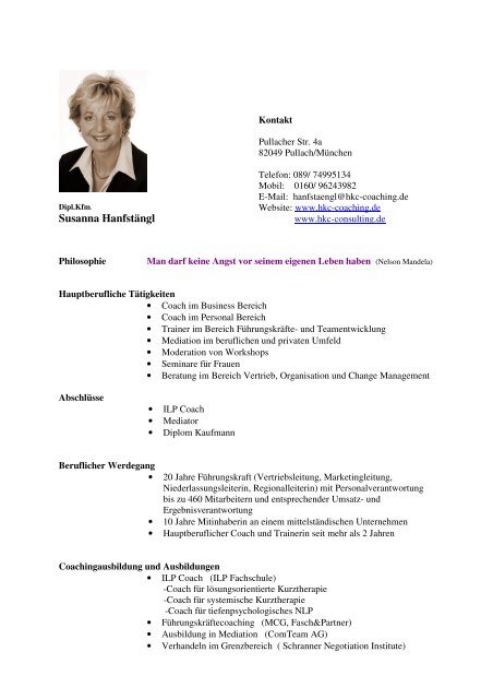 Profil von Susanna HanfstÃ¤ngl - HKC-Consulting