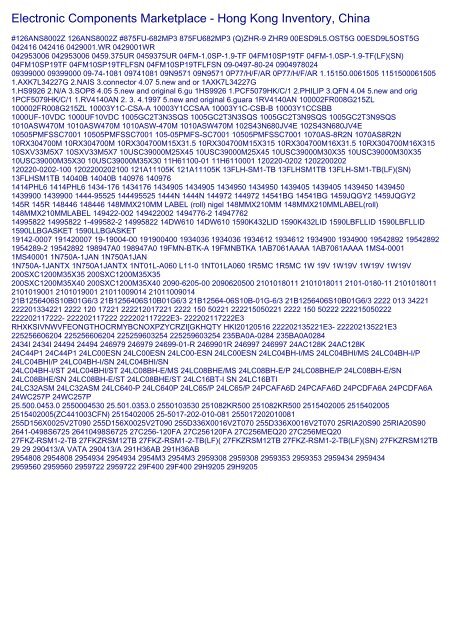 Part Search 0516 - #126ANS8002Z, #875FU ... - HKinventory.com