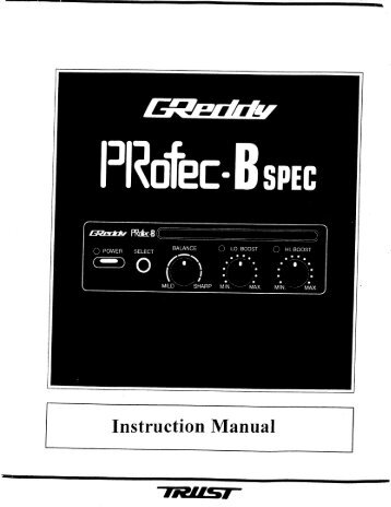 Profec B-spec Instructions - GReddy