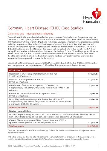 Coronary Heart Disease (CHD) Case Studies - National Heart ...