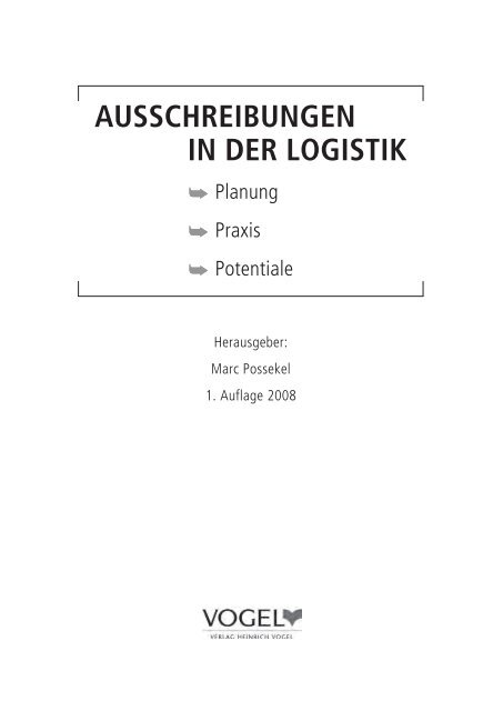 Ausschreibungen in der Logistik - Verlag Heinrich Vogel