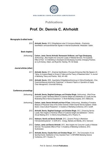Publications Dr. Dennis C. Ahrholdt PDF - HSBA