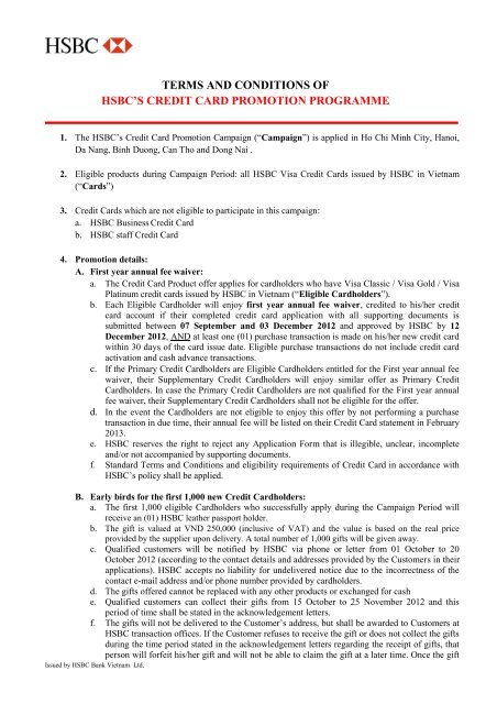 Terms and Conditions apply. - HSBC