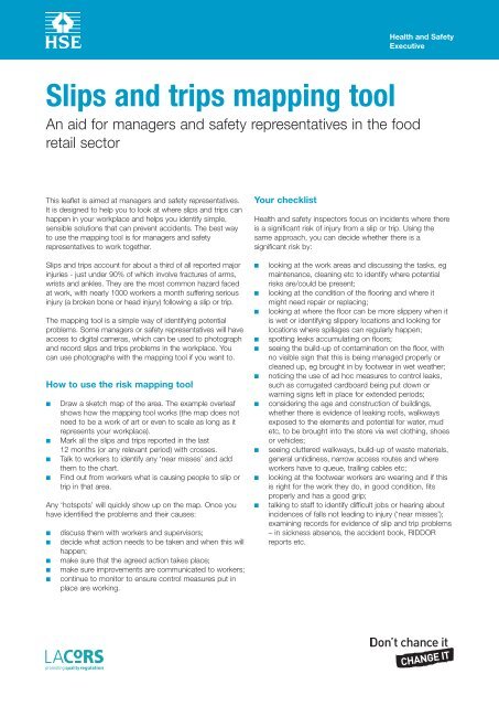 Slips and trips mapping tool - HSE