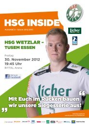 HSG Inside Ausgabe 8 - HSG Wetzlar