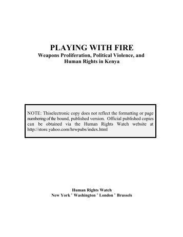 PLAYING WITH FIRE - Human Rights Watch