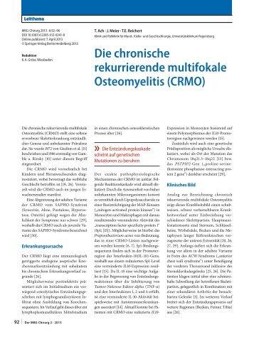 Die chronische rekurrierende multifokale Osteomyelitis (CRMO)