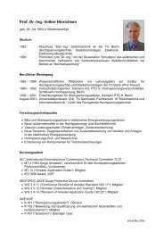 Prof. Dr.-Ing. Volker Hinrichsen - Fachgebiet Hochspannungstechnik