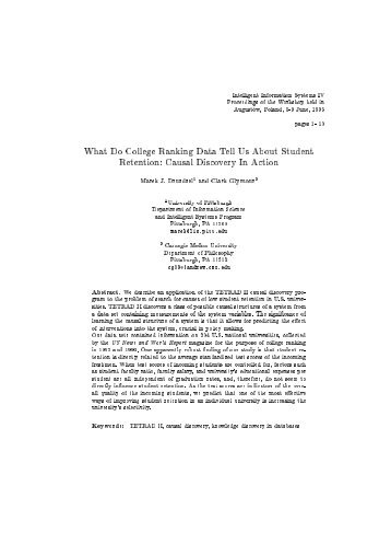 What do college ranking data tell us about student retention: Causal ...