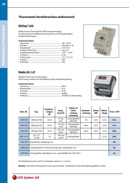 Info/Preisliste Frostschutz - HTS System AG