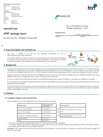 HTRFÂ® package insert Human IL8 - Cisbio Bioassays