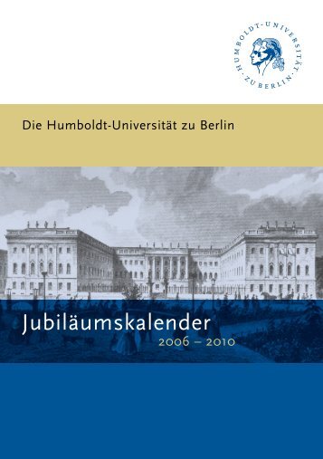 JubilÃ¤umskalender - Humboldt-UniversitÃ¤t zu Berlin