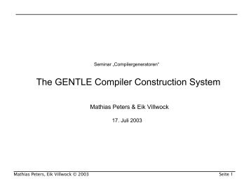 The GENTLE Compiler Construction System