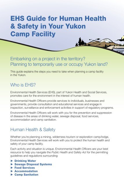 EHS Guide for Human Health & Safety in Your Yukon Camp Facility
