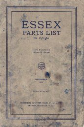 1924 - 1926 Essex Parts List. Cars numbered 100,000 to 500,000