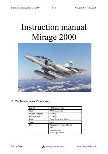 Instruction manual Mirage 2000 - HT-Modellbau