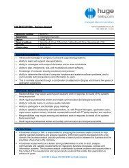 JOB DESCRIPTION â Business Analyst Advanced ... - Huge Group