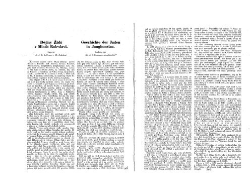 Da Jiny A Ida V Mlada C Boleslavi Geschichte Der Juden In Jungbunzlau