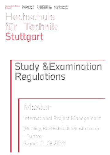 Hochschule für Technik Stuttgart Study &Examination ... - HFT Stuttgart