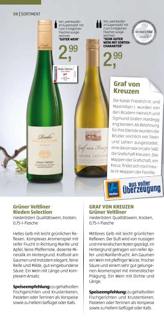 Das Weinsortiment inkl. aller Top-Aktionen!