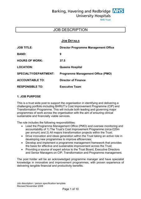 A4C job description template - Hays