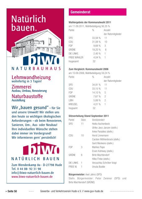 BÜRGERBRIEF 2013/2014 - Gewerbe und Verkehrsverein Hude