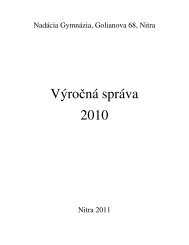 Výročná správa 2010 - Gymnázium Nitra, Golianova 68