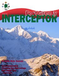 Inside this issue: - Fort Greely - U.S. Army