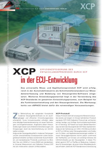 XCP in der ECU-Entwicklung - HANSER automotive