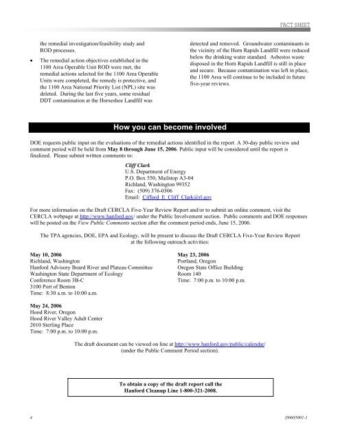 Fact Sheet - Hanford Site