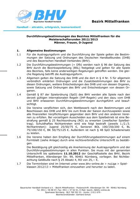 Bezirk Mittelfranken Bayerischer Handball Verband