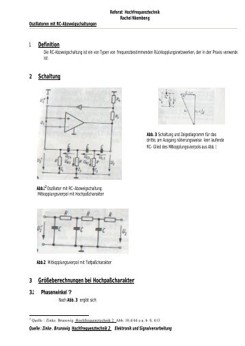 Oszillatoren mit RC-Abzweigschaltungen.pdf - Ing. H. Heuermann