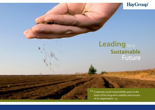 Leading to a Sustainable Future - Hay Group