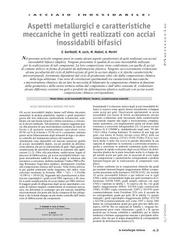 Aspetti metallurgici e caratteristiche meccaniche in getti realizzati ...