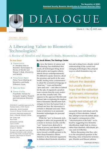 Volume 2, No. 5, June 2009 - Homeland Security, Biometric ...