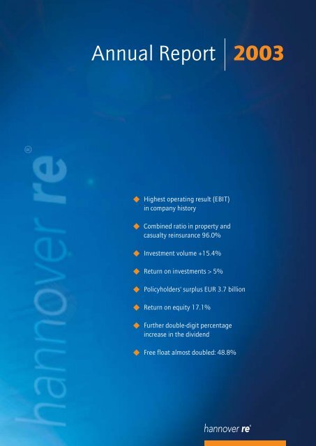 Annual Report 2003 - Hannover Re