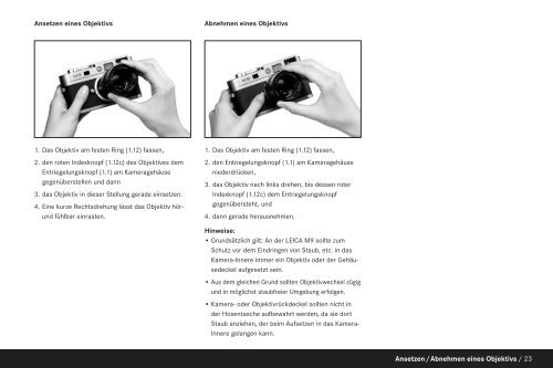 LEICA M9 LEIC A M9 Anleitung / Instructions - GraphicArt AG