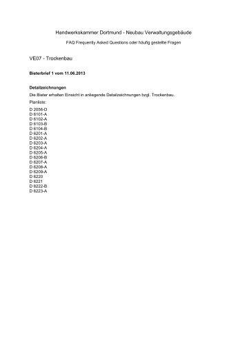 VE07 Bieterbrief 1 2013-06-11 Details - Handwerkskammer Dortmund