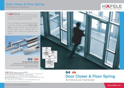 Door Closer & Floor Spring - Hafele