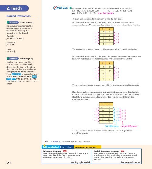 Alg 1 TE Lesson 10-8