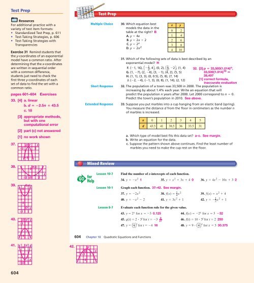 Alg 1 TE Lesson 10-8