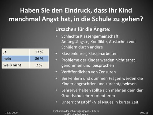 Evaluation der Schuleingangsphase am Gymnasium Waldstraße